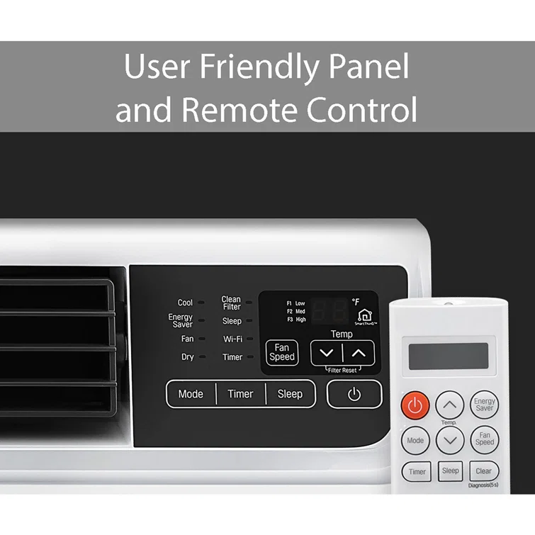 18,000 BTU White Smart Window Air Conditioner with Remote