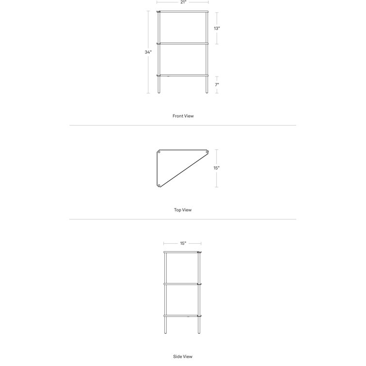 Sleek White Adjustable Aluminum Shelving Unit, 34" H x 21" W