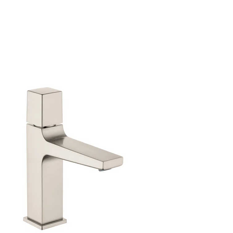Sleek Brushed Nickel Modern Single-Hole Faucet with Ceramic Disc Valve