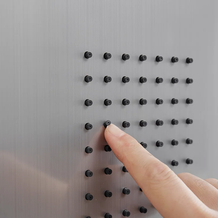 Brushed Nickel Multi-Function Shower Panel with Rainfall and Massage Jets