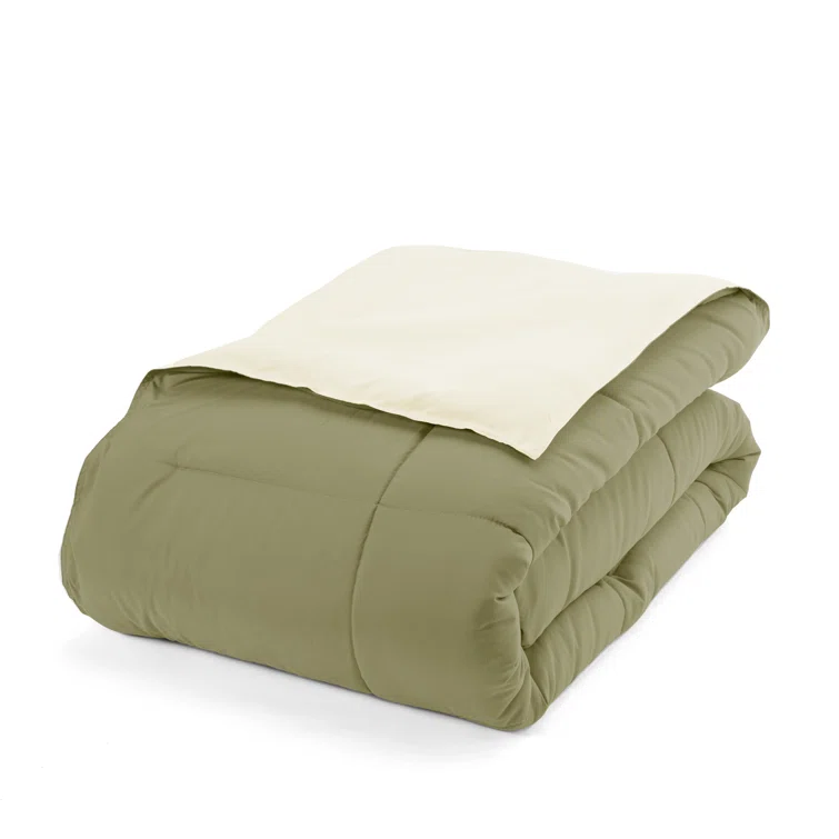 Sage Reversible Microfiber Down Alternative Comforter Set