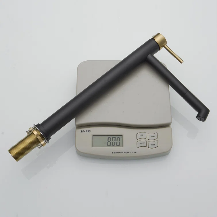 Matte Black and Gold Stainless Steel Single Handle Bathroom Faucet