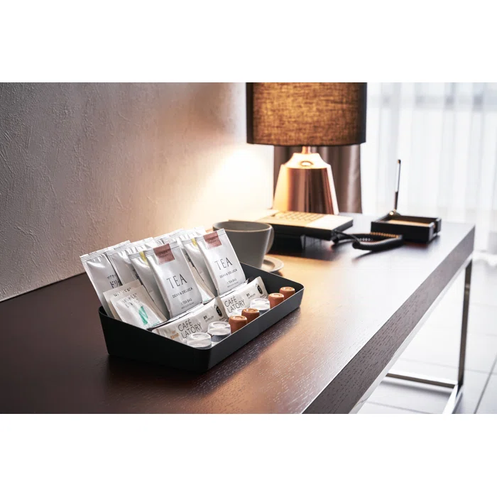 Black Steel Large Space-Saving Vanity Tray