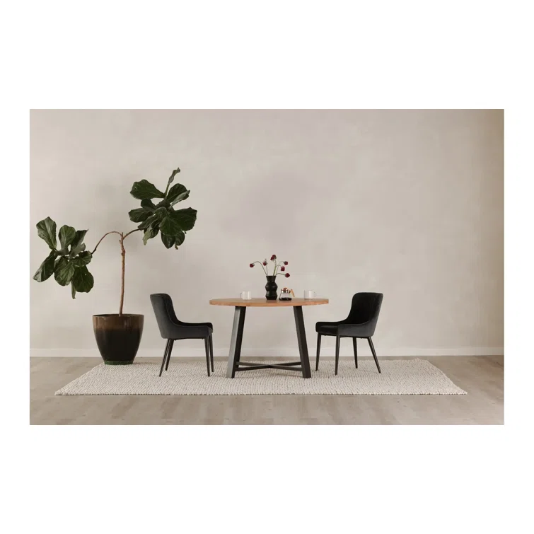 Contemporary Etta Dark Grey Velvet Upholstered Side Chair